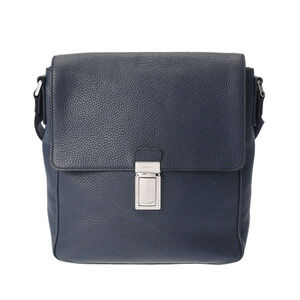 PRADA Navy Blue Leather Shoulder Bag